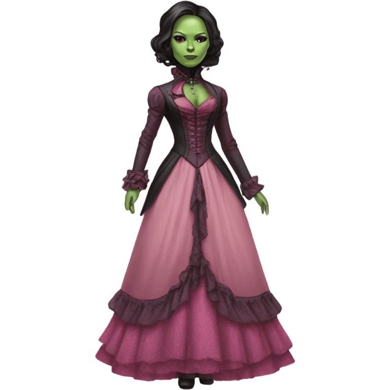 gamora in Victorian dress elegant pink  full body  emoji