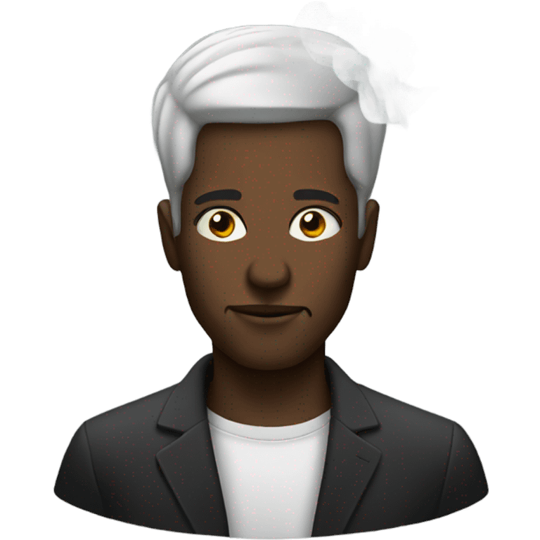 Black man with smoke emoji