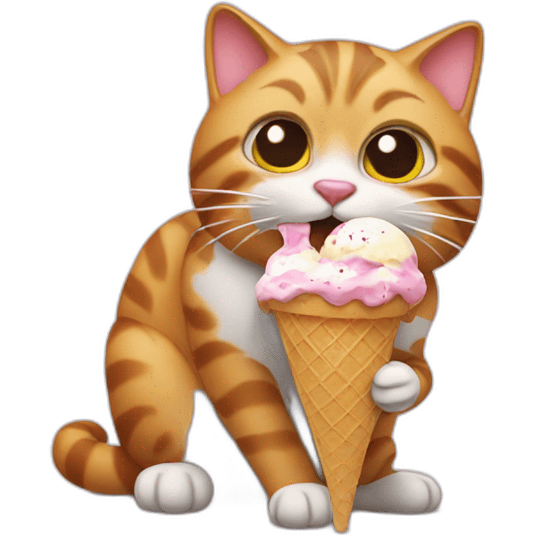 Cat eating ice cream  emoji