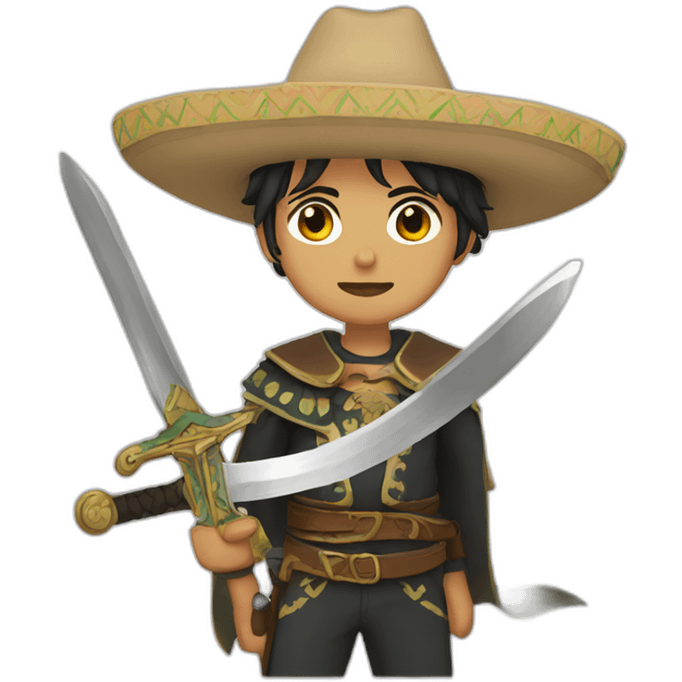 anime-mexican-with-swords emoji