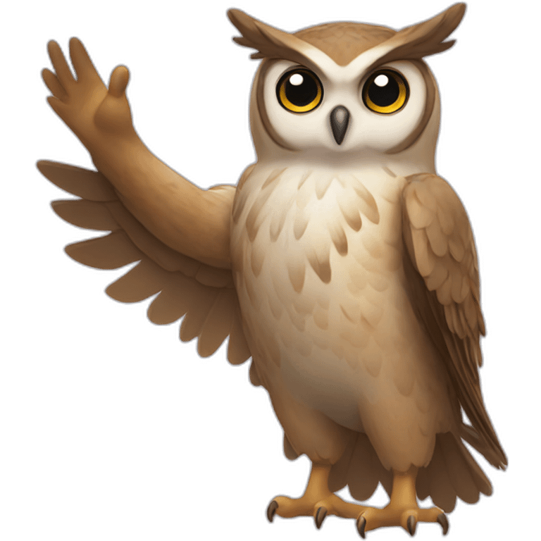 owl waving emoji