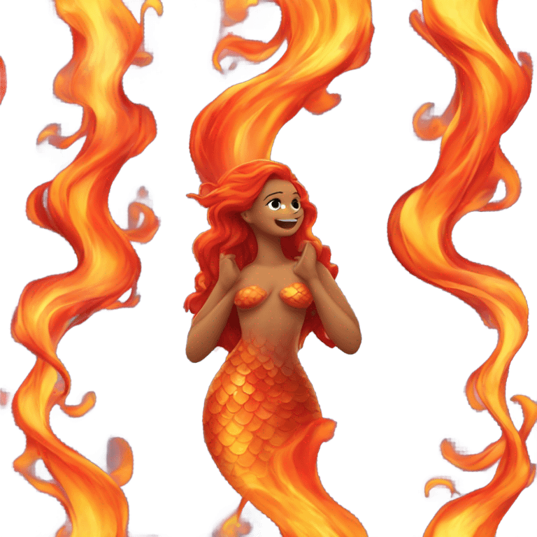 mermaid with fire as hair emoji