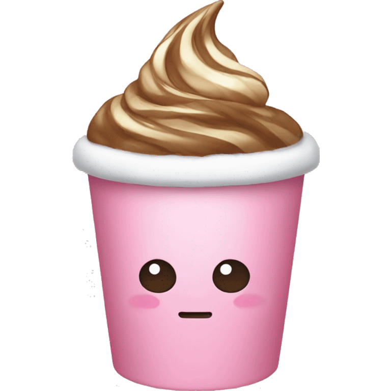 Pink christmas cup with kakao emoji