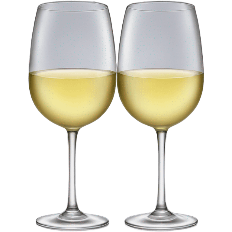 Two glasses of white wine are clinking emoji