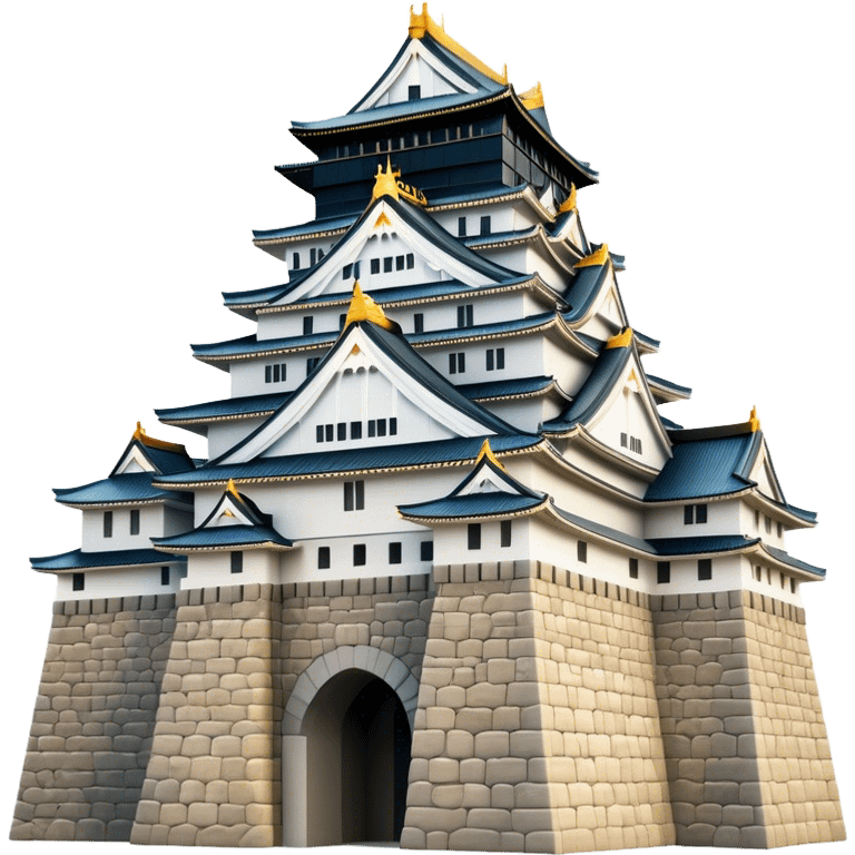 Cinematic Realistic Osaka Castle Landmark Emoji, showcasing the majestic historic castle rendered with dramatic stone textures and regal, natural lighting. emoji