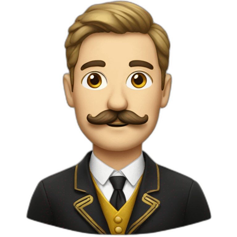 Belgian in national suit with a mustache emoji