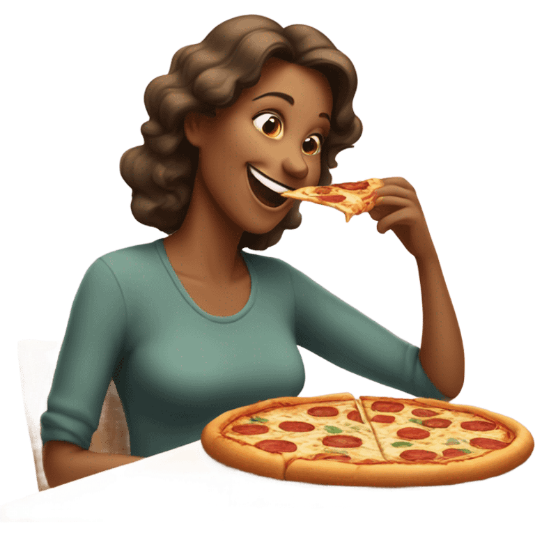 Mom eating pizza emoji