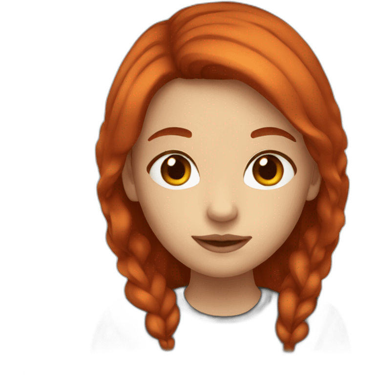 Girl with red hair and brown eyes emoji