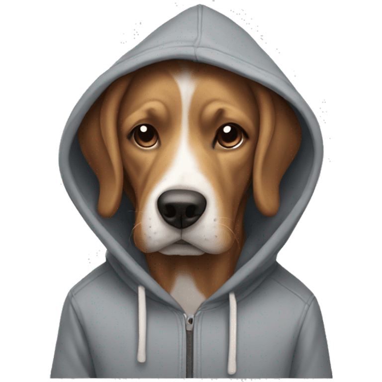 Dog wearing hoodie emoji