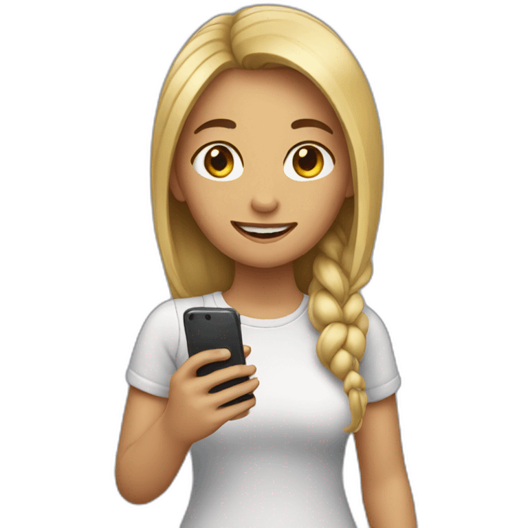 girl holding a phone emoji