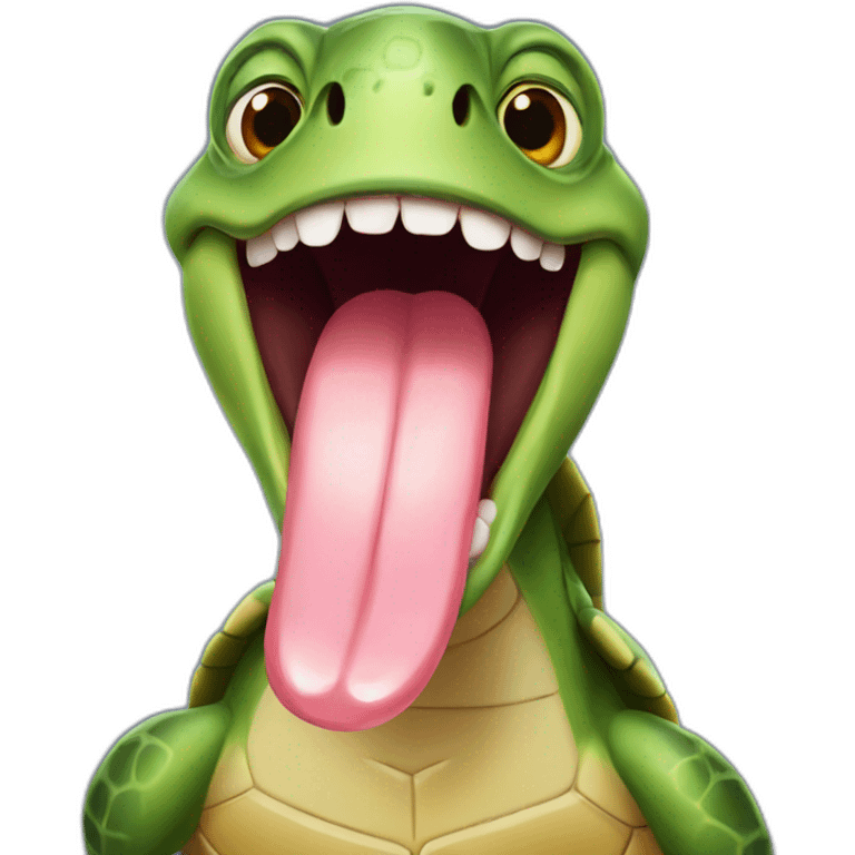 Turtle tongue out emoji