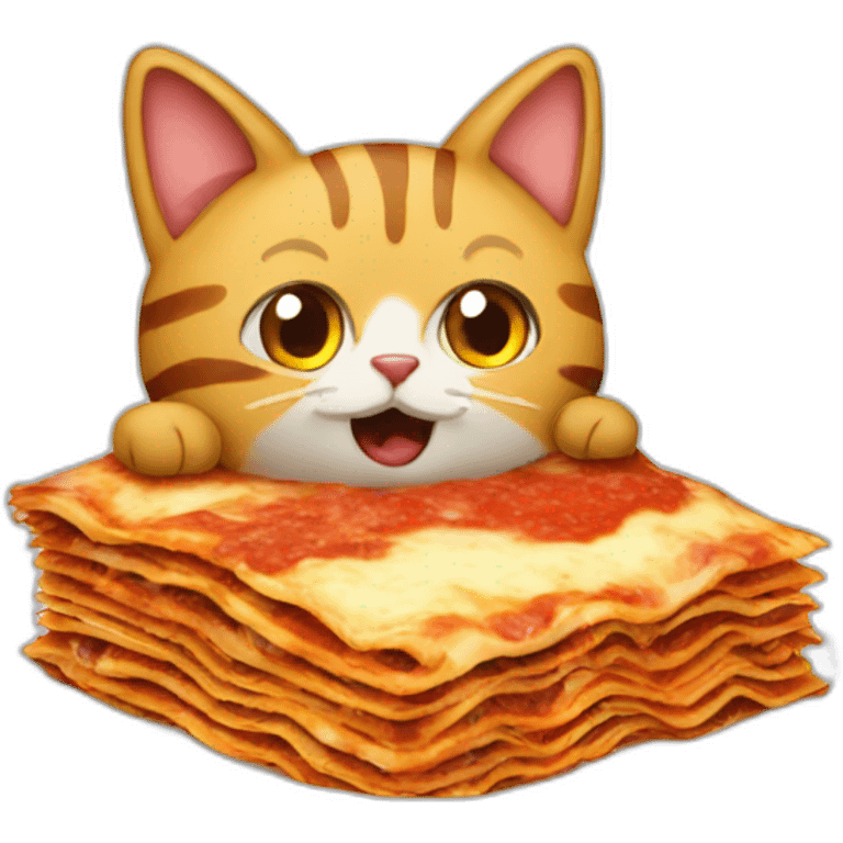 Lasagna eating a cat emoji