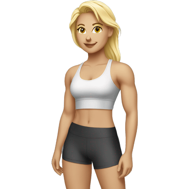 blonde woman gym emoji