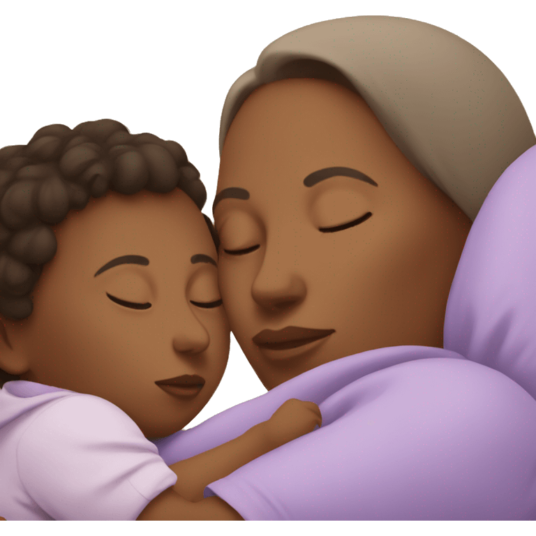 Mom with baby sleeping emoji