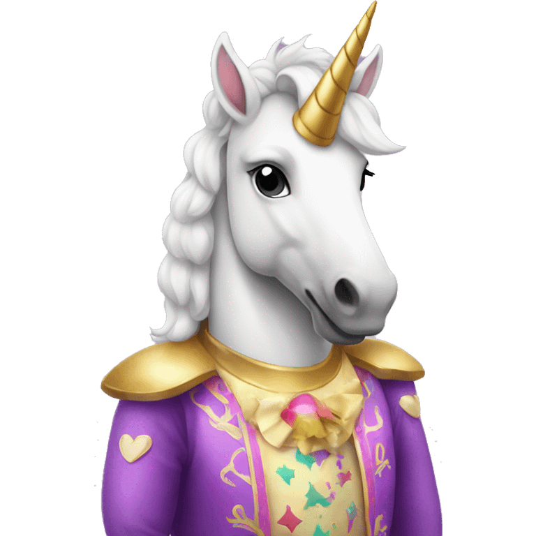 Unicorn wearing carnival costume  emoji