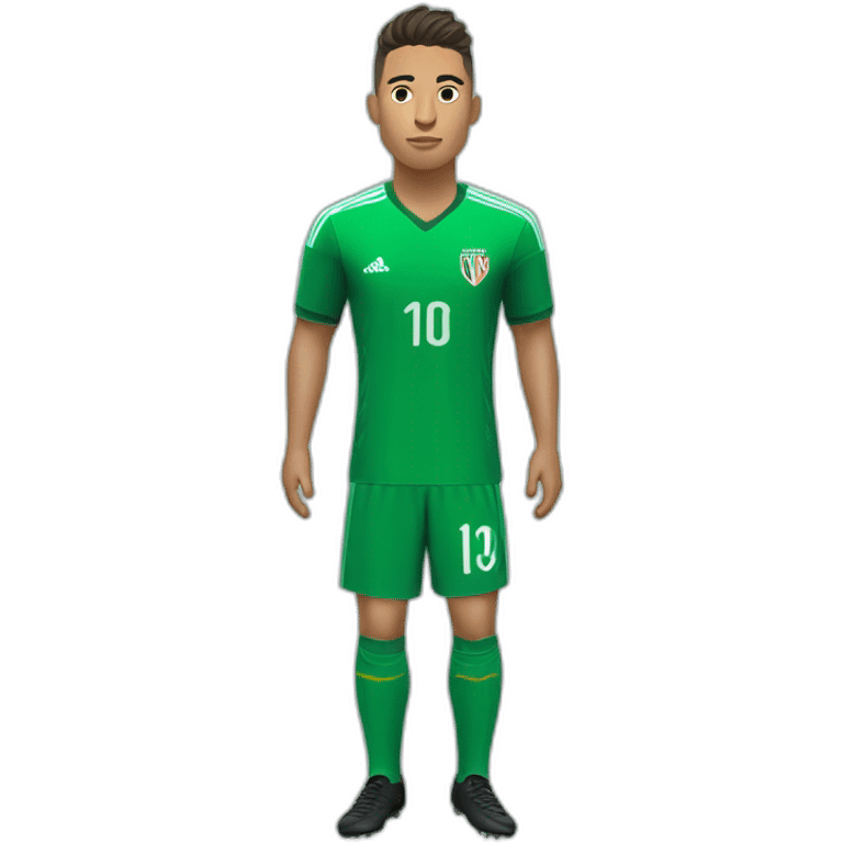 Sebastian driussi wearing a green soccer jersey emoji