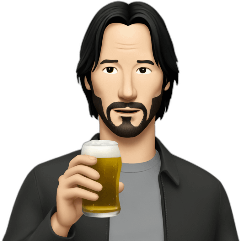 Keanu reeves drinking beer emoji