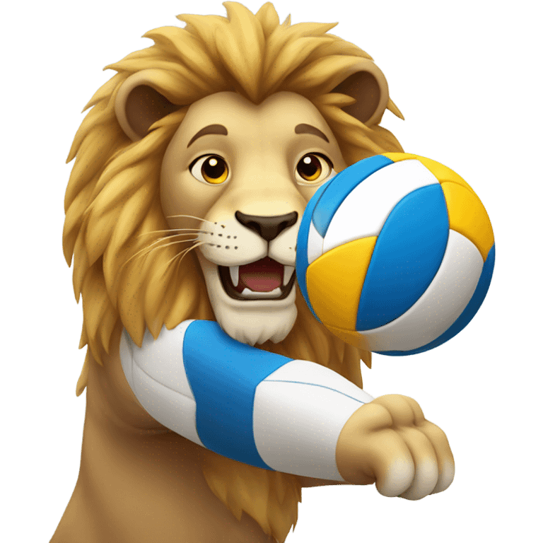 Lion playing volleyball  emoji