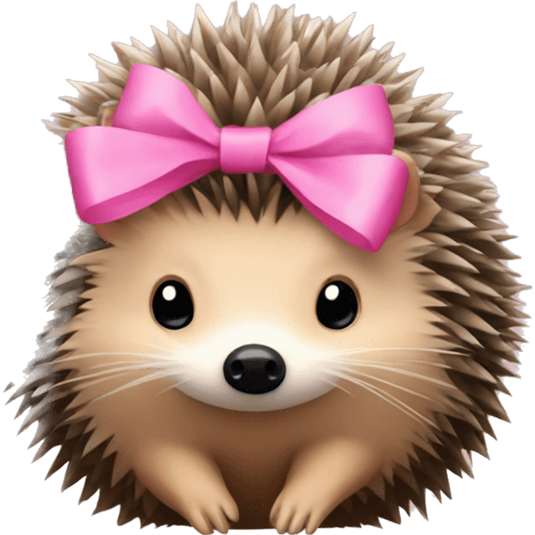 hedgehog with a pink bow emoji