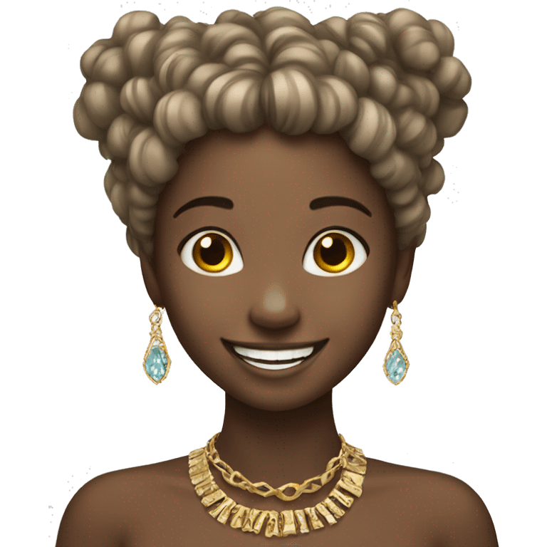 smiling girl with jewelry emoji