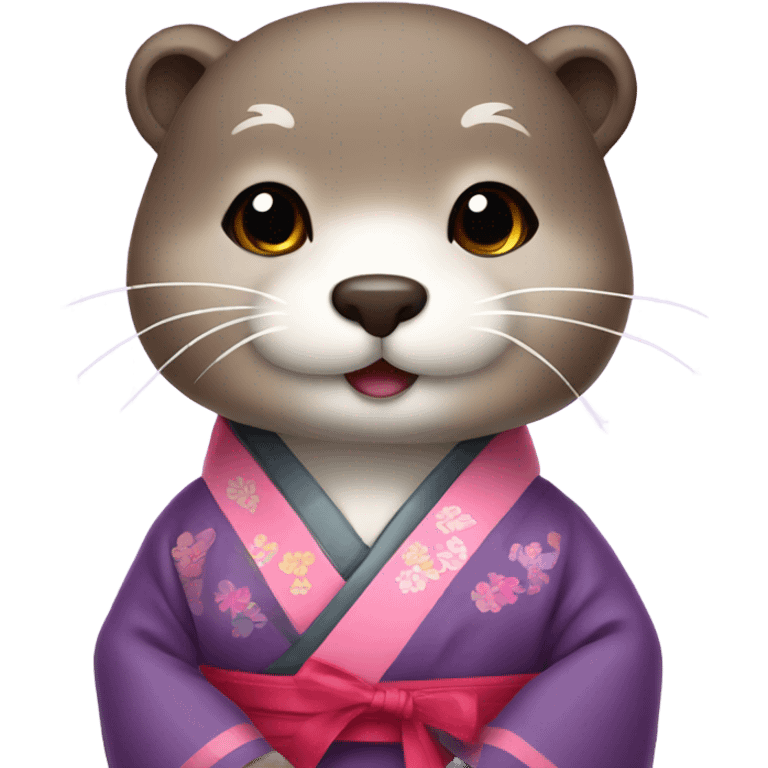 a otter face wearing traditional korean hanbok emoji