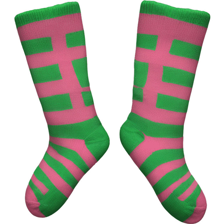 Green pink stripe socks emoji