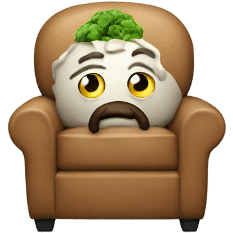 Stoned couch potato emoji