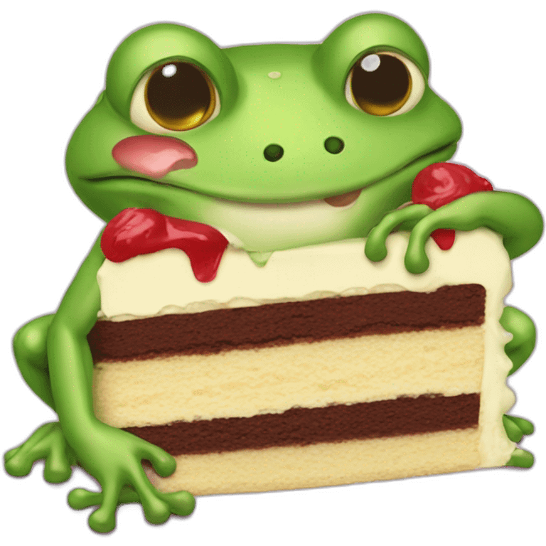 frog eats cake emoji