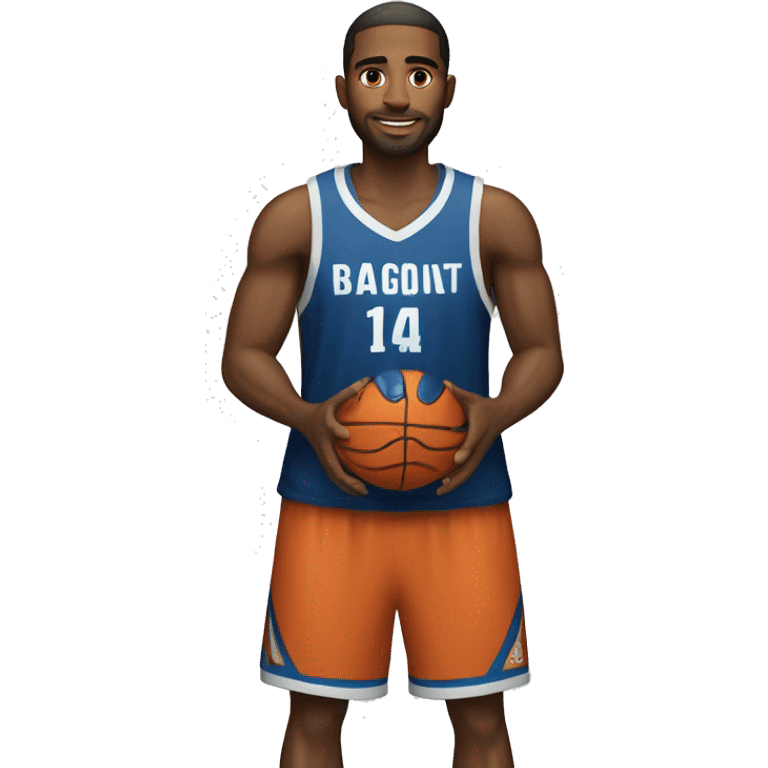 Basketball player in jersey with the surname Podobed emoji