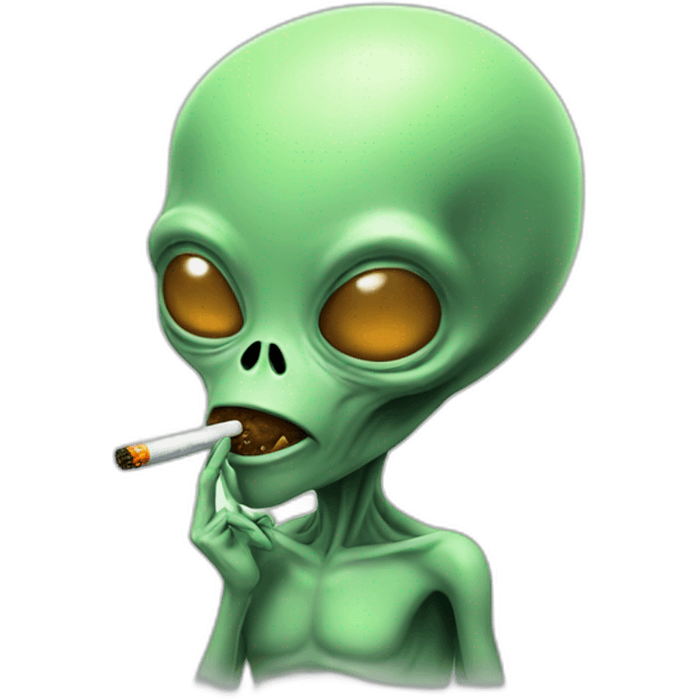 alien face smoking emoji