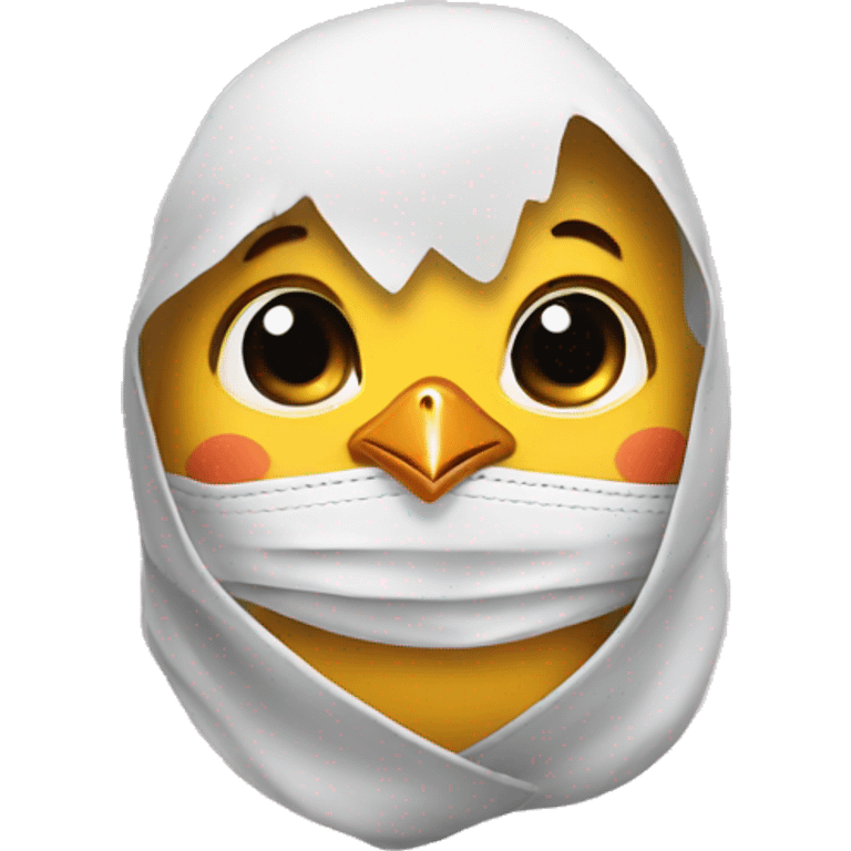 Baby chick wear mask emoji