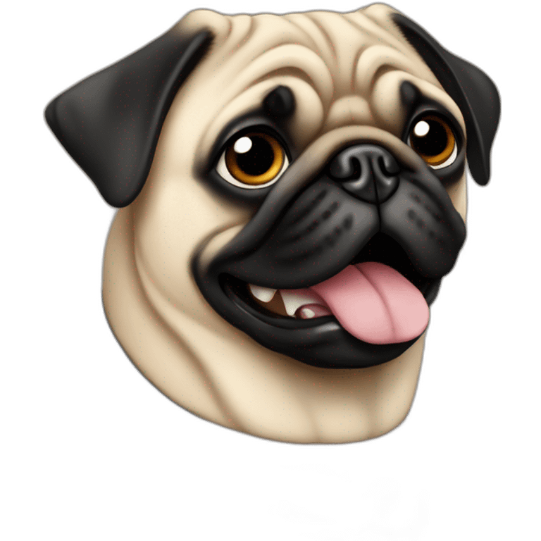 pug wearing a black t-shirt emoji