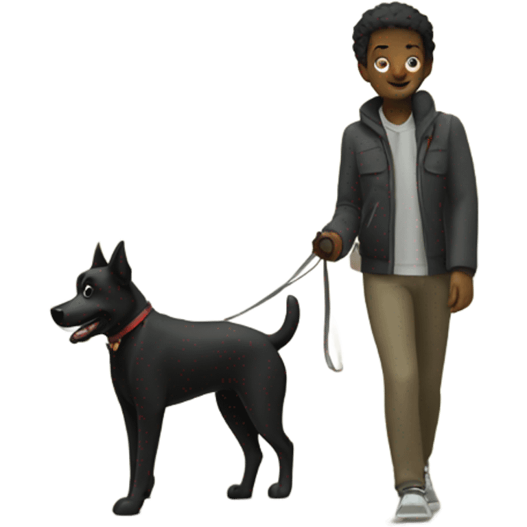 walk with black dog emoji