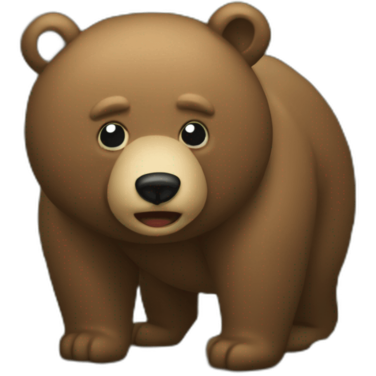 a bear shitting in the woods emoji