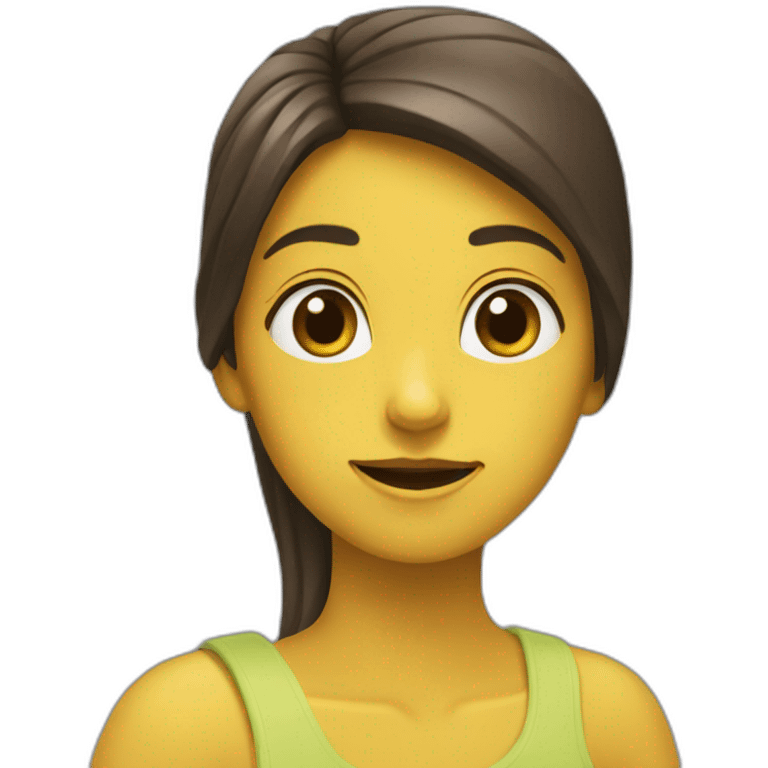 Une fille qui tient une banane emoji