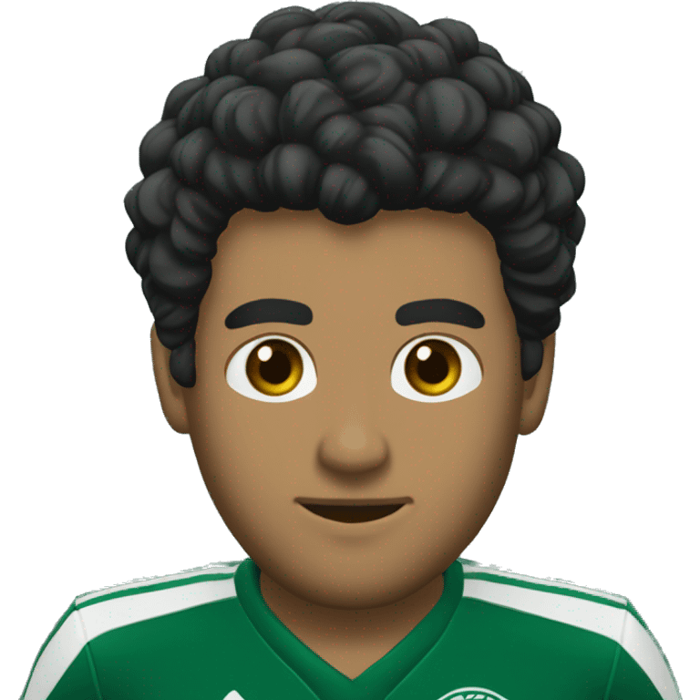 garoto barba e cabelo negro curto- roupa do palmeiras emoji