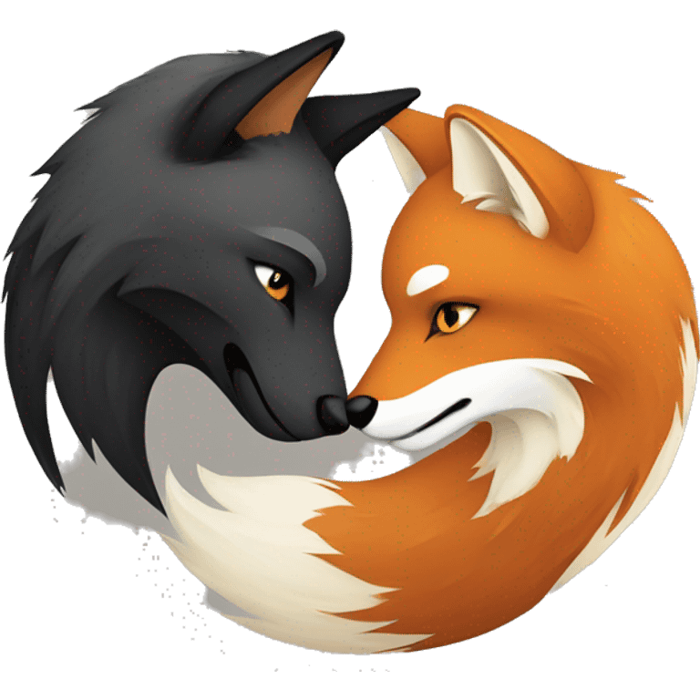 Fox wolf yin yang emoji