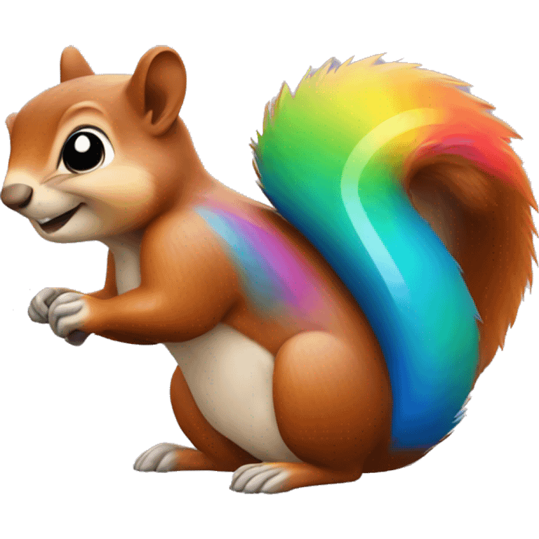 Squirrel with broken am in colourful cast emoji