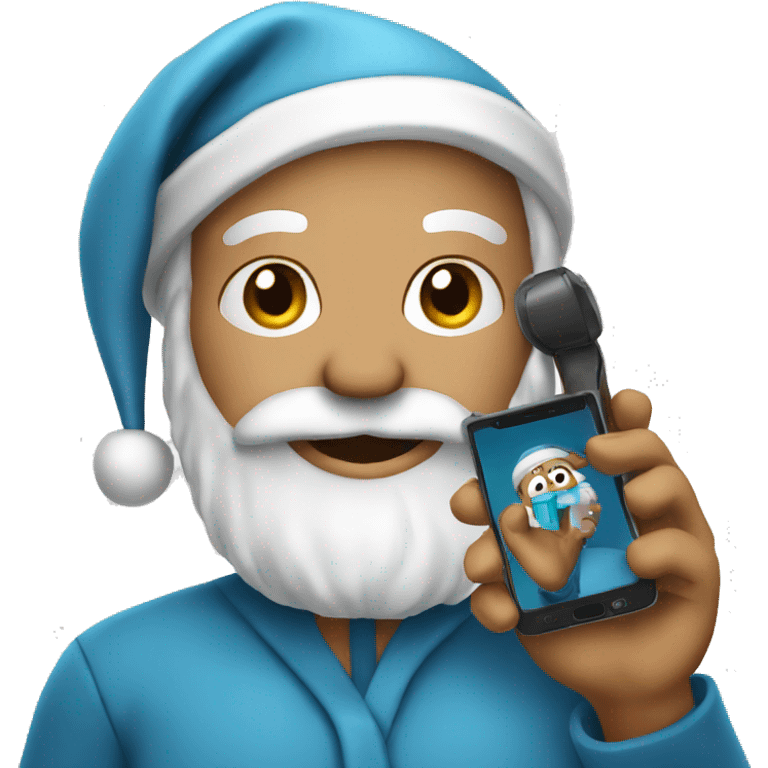 Santa on a phone emoji