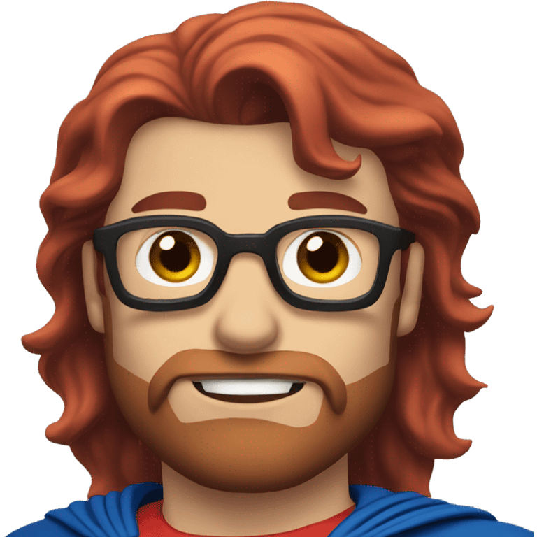 Superman with red hair and scruffy beard emoji