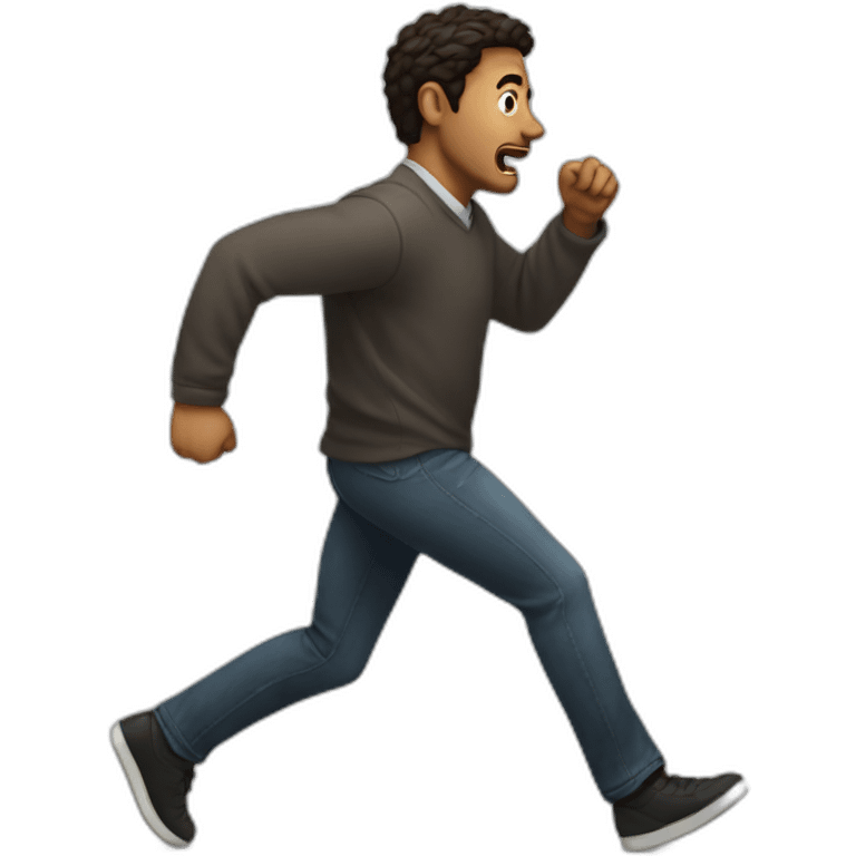 a man running away from an argument emoji