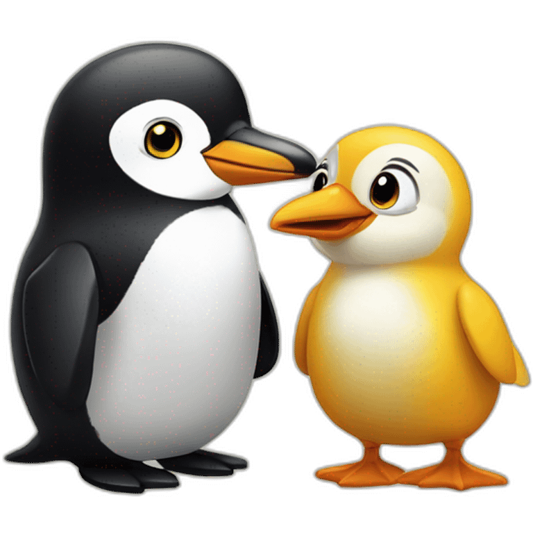 pinguim e joaninha apaixonados emoji