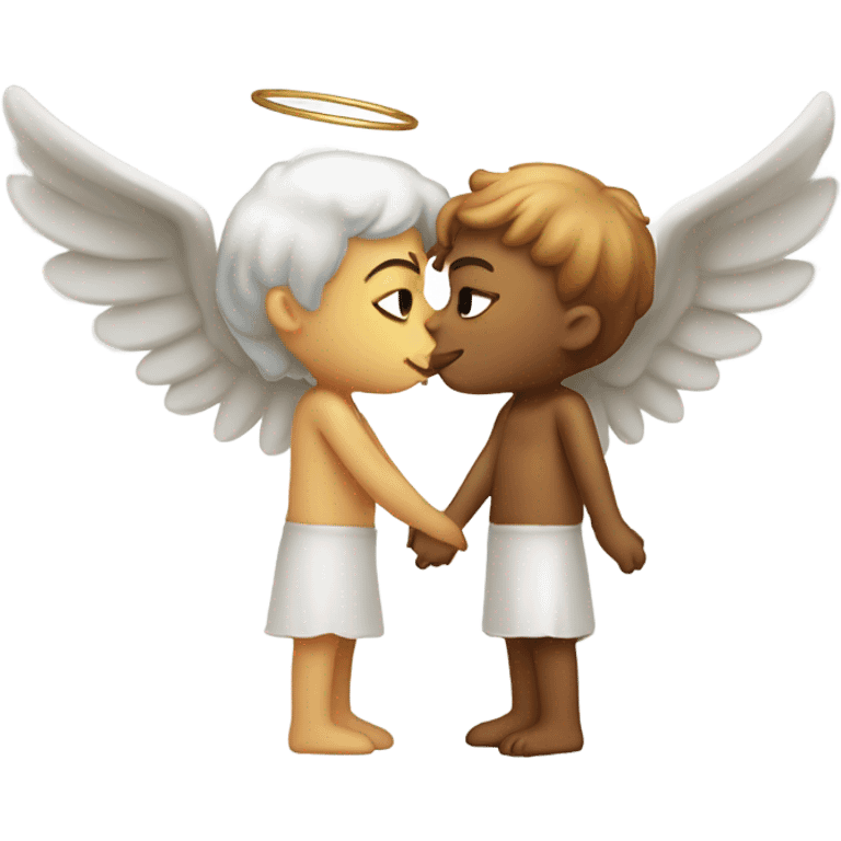 Angel kissing Devil emoji