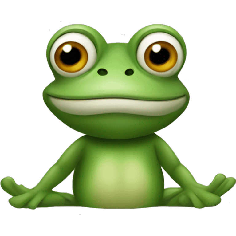 a frog-masked man in a frog position emoji