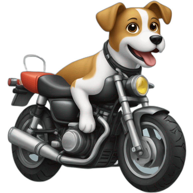 Chien sur une moto emoji