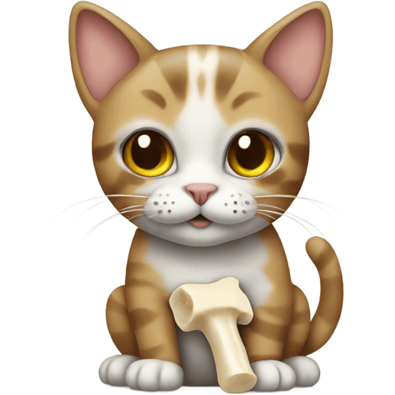 Cat with bone emoji