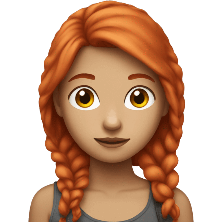 Teen girl with redhead emoji