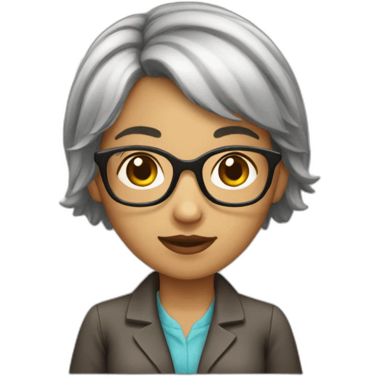 librarian girl short hair emoji