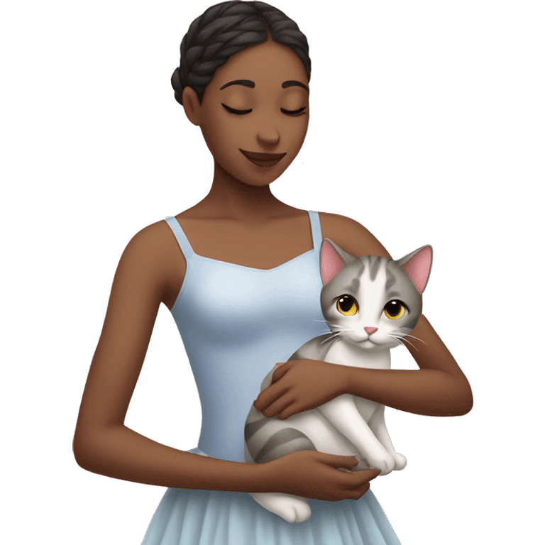 ballerina petting a cat emoji