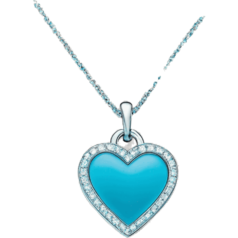 The blue and silver classic Tiffany &co harts necklace on a neck  emoji